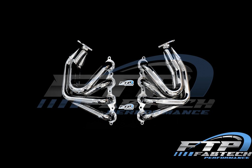 Fabtech 2020+ C8 Headers Mirror Polished Chrome - Image 2
